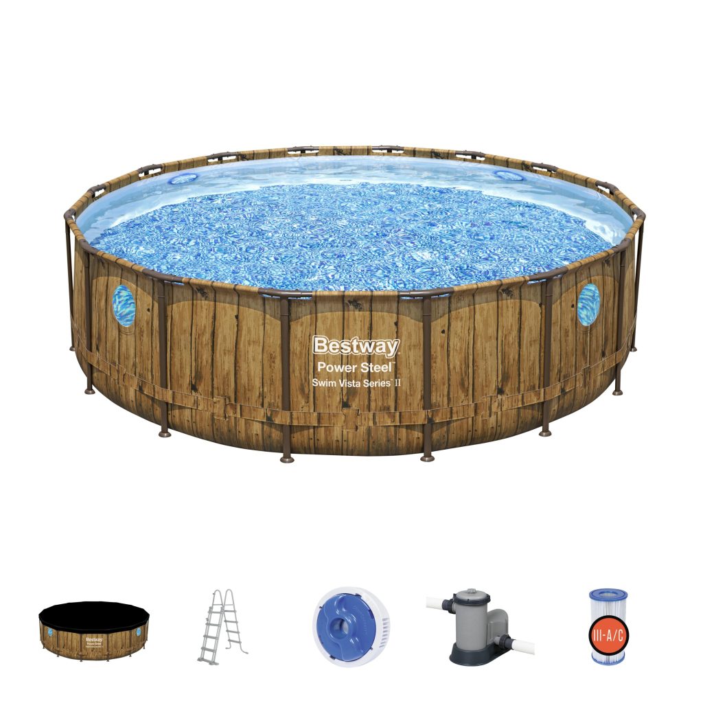 Bestway Power Steel Swim Vista Series II Above Ground Pool Set 4.88 m x